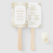 Verziertes Hochzeitsprogramm für goldene Jahrgänge Fächer (Vorne und Hinten)