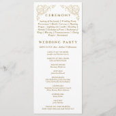 Verziertes Hochzeitsprogramm für Rokoko Vintage Programm (Rückseite)