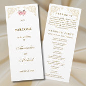 Verziertes Hochzeitsprogramm für Rokoko Vintage Programm