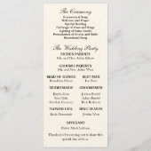 Verziertes Hochzeitsprogramm Programm (Rückseite)