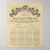 Verziertes Hochzeitsszeugnis für Gastbücher Poster (Vorne)