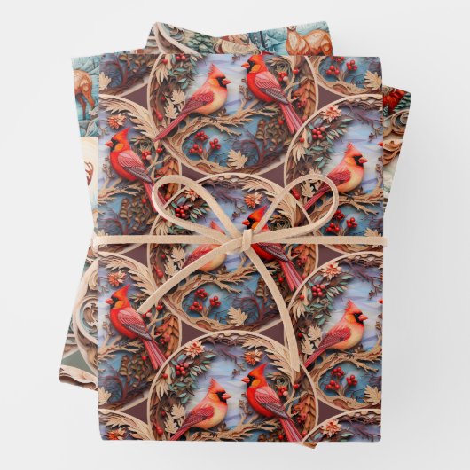 Verziertes Holz Weihnachten Geschenkpapier Set (Beispiel)