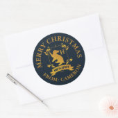 Verziertes HUFFLEPUFF™-Wappen | Frohe Weihnachten Runder Aufkleber (Umschlag)