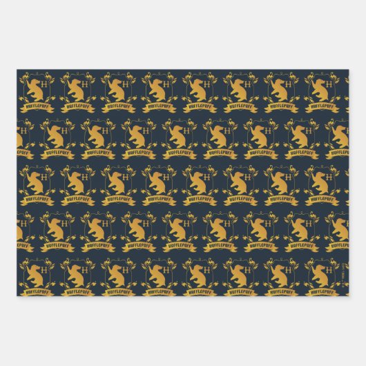 Verziertes HUFFLEPUFF™-Wappen Geschenkpapier Set (Vorderseite 3)