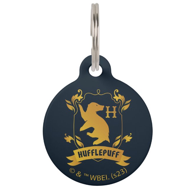 Verziertes HUFFLEPUFF™-Wappen Haustiermarke (Vorderseite)