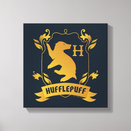 Verziertes HUFFLEPUFF™-Wappen Leinwanddruck (Vorderseite)