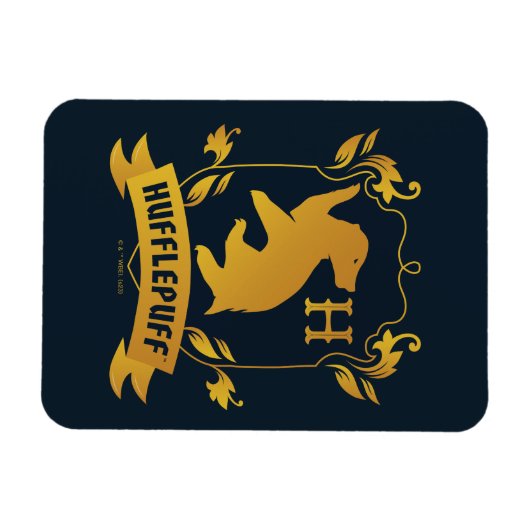 Verziertes HUFFLEPUFF™-Wappen Magnet (Horizontal)