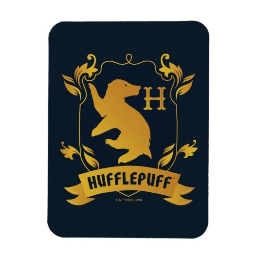Verziertes HUFFLEPUFF™-Wappen Magnet (Vertikal)