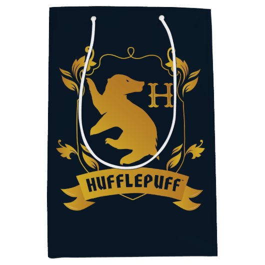 Verziertes HUFFLEPUFF™-Wappen Mittlere Geschenktüte (Vorderseite)