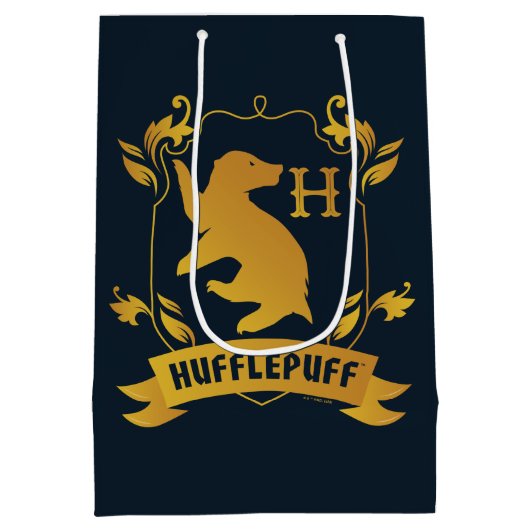Verziertes HUFFLEPUFF™-Wappen Mittlere Geschenktüte (Rückseite)