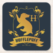 Verziertes HUFFLEPUFF™-Wappen Rechteckiger Pappuntersetzer (Vorderseite)