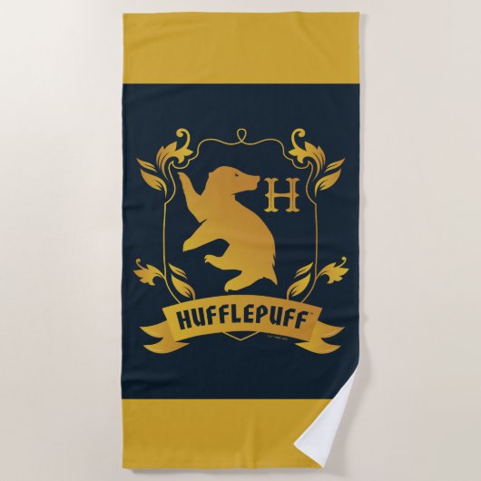 Verziertes HUFFLEPUFF™-Wappen Strandtuch (Vorderseite)