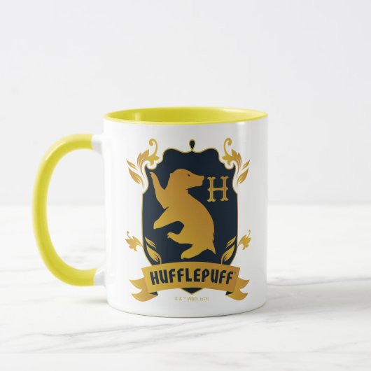 Verziertes HUFFLEPUFF™-Wappen Tasse (Links)