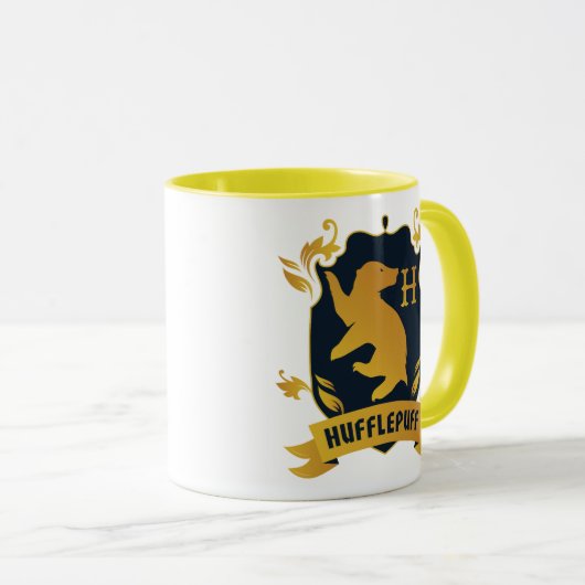 Verziertes HUFFLEPUFF™-Wappen Tasse (VorderseiteRechts)