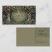 Verziertes Jugendstil-Zauberwald Visitenkarte (Vorne/Hinten)