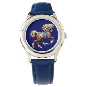 Verziertes Karussellpferd Armbanduhr