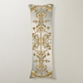 Verziertes Kissen aus weißem Blütengold (Vorderseite Vertikal)