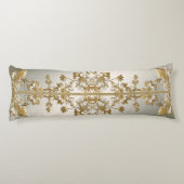 Verziertes Kissen aus weißem Blütengold (Rückseite)