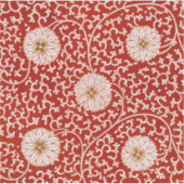 Verziertes klassisches Muster mit roter Blume Aufkleber (Vorderseite)