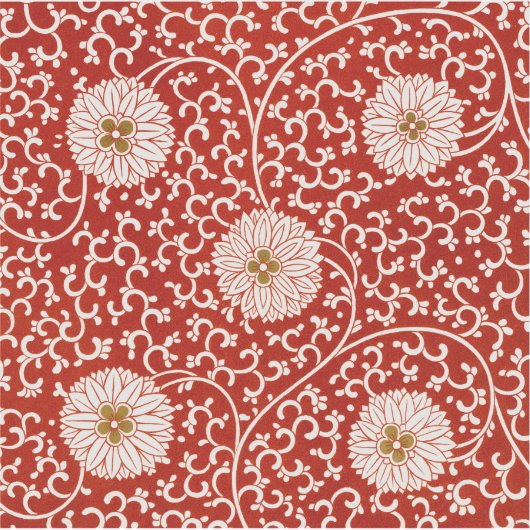 Verziertes klassisches Muster mit roter Blume Aufkleber (Vorderseite)