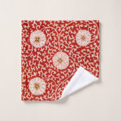 Verziertes klassisches Muster mit roter Blume Badhandtuch Set (Waschlappen)
