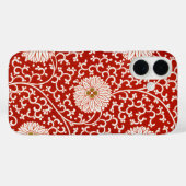 Verziertes klassisches Muster mit roter Blume Case-Mate iPhone Hülle (Rückseite (Horizontal))