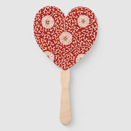 Verziertes klassisches Muster mit roter Blume Fächer (Vorderseite)