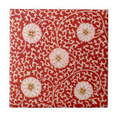 Verziertes klassisches Muster mit roter Blume Fliese (Vorderseite)