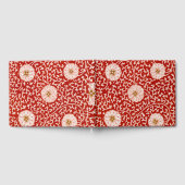 Verziertes klassisches Muster mit roter Blume Gästebuch (Voll)