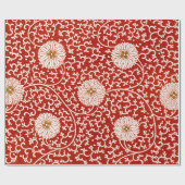 Verziertes klassisches Muster mit roter Blume Geschenkpapier (Flach)