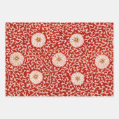 Verziertes klassisches Muster mit roter Blume Geschenkpapier Set (Vorderseite 2)