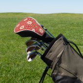 Verziertes klassisches Muster mit roter Blume Golf Headcover (In SItu)
