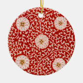 Verziertes klassisches Muster mit roter Blume Keramik Ornament (Vorne)