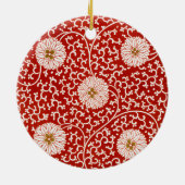 Verziertes klassisches Muster mit roter Blume Keramik Ornament (Hinten)