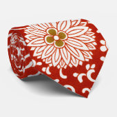 Verziertes klassisches Muster mit roter Blume Krawatte (Gerollt)