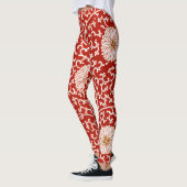 Verziertes klassisches Muster mit roter Blume Leggings (Links)