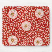 Verziertes klassisches Muster mit roter Blume Mousepad (Vorne)