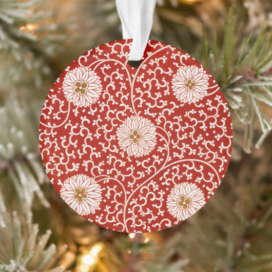 Verziertes klassisches Muster mit roter Blume Ornament (Baum)
