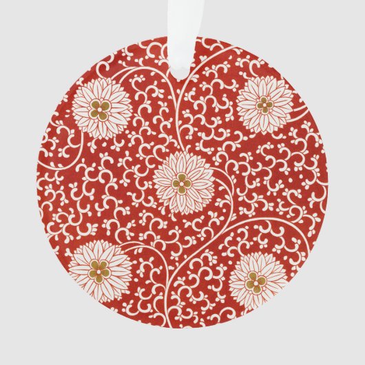 Verziertes klassisches Muster mit roter Blume Ornament (Vorderseite)