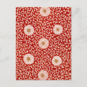 Verziertes klassisches Muster mit roter Blume Postkarte (Vorderseite)