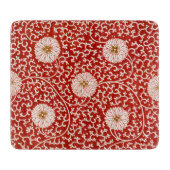 Verziertes klassisches Muster mit roter Blume Schneidebrett (Vorderseite)