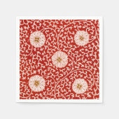 Verziertes klassisches Muster mit roter Blume Serviette (Vorderseite)