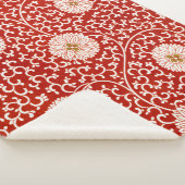 Verziertes klassisches Muster mit roter Blume Sherpadecke (3/4)