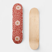 Verziertes klassisches Muster mit roter Blume Skateboard (Vorderseite)