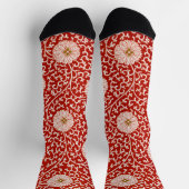 Verziertes klassisches Muster mit roter Blume Socken (Oben)