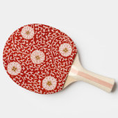Verziertes klassisches Muster mit roter Blume Tischtennis Schläger (Seitenansicht)