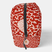 Verziertes klassisches Muster mit roter Blume Waschbeutel (Rechts)