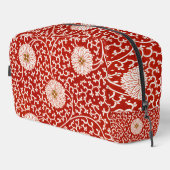 Verziertes klassisches Muster mit roter Blume Waschbeutel (Rechte Ecke)