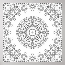Verziertes kreisförmiges Motiv Mandala Färbungsdes Poster