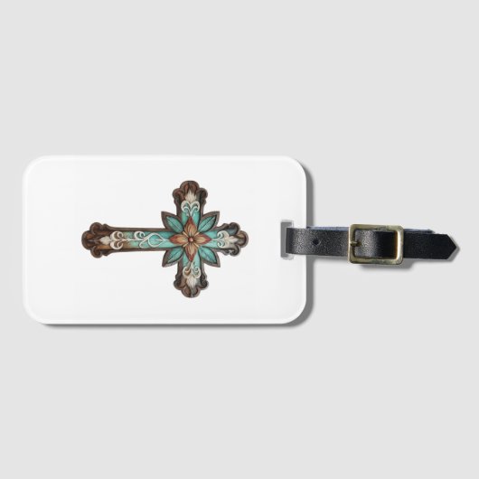 Verziertes Kreuz Gepäckanhänger (Vorderseite (Horizontal))
